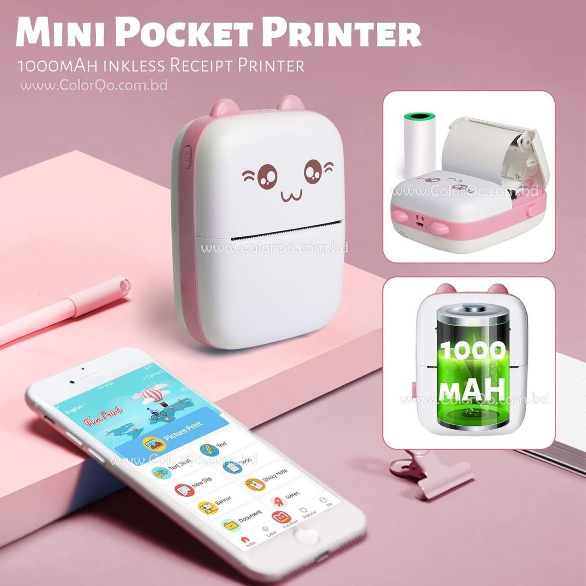 Inkless Rechargeable Cat Thermal Printer - Image 4