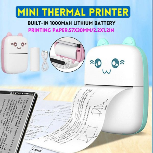Inkless Rechargeable Cat Thermal Printer