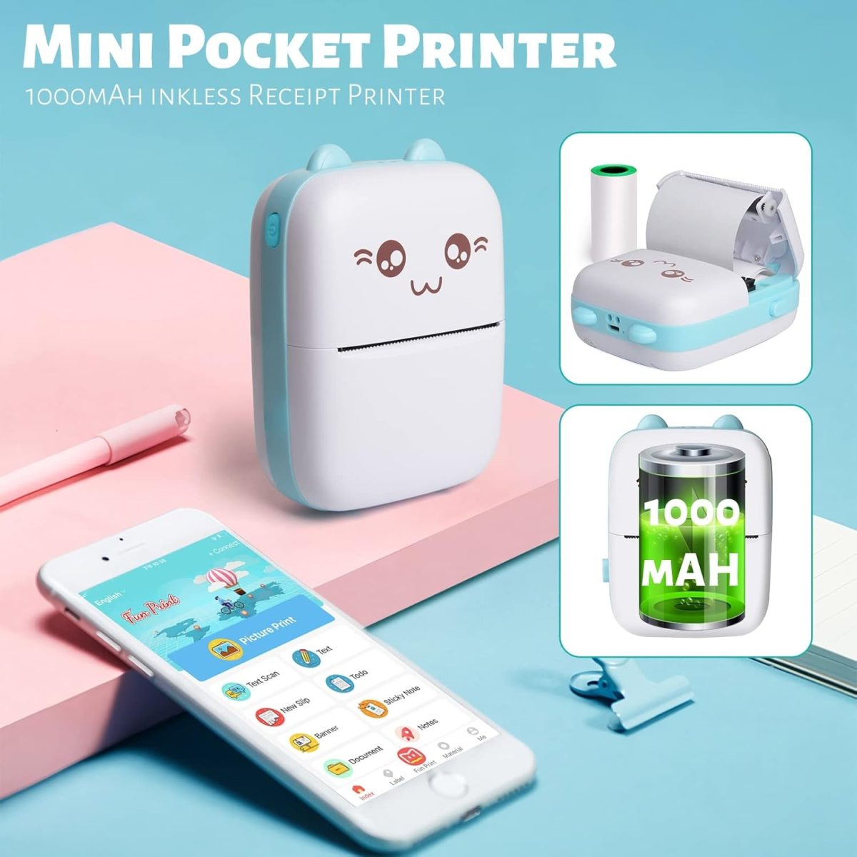 Inkless Rechargeable Cat Thermal Printer - Image 3