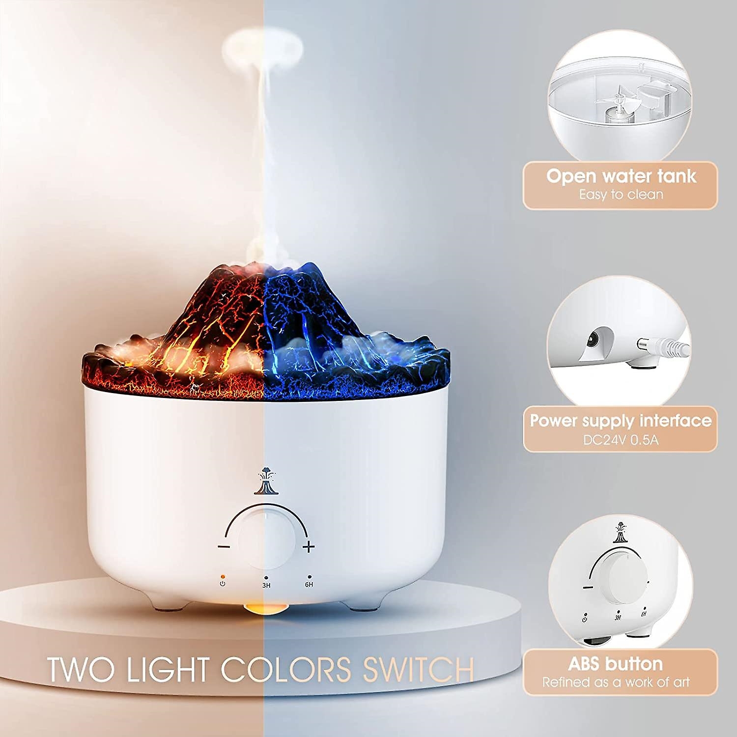 Lava-Volcano-Flame-Humidifier-Air-Purifier-Flame-Aroma-Diffuser-5 Lava Volcano Flame Humidifier - Image 2
