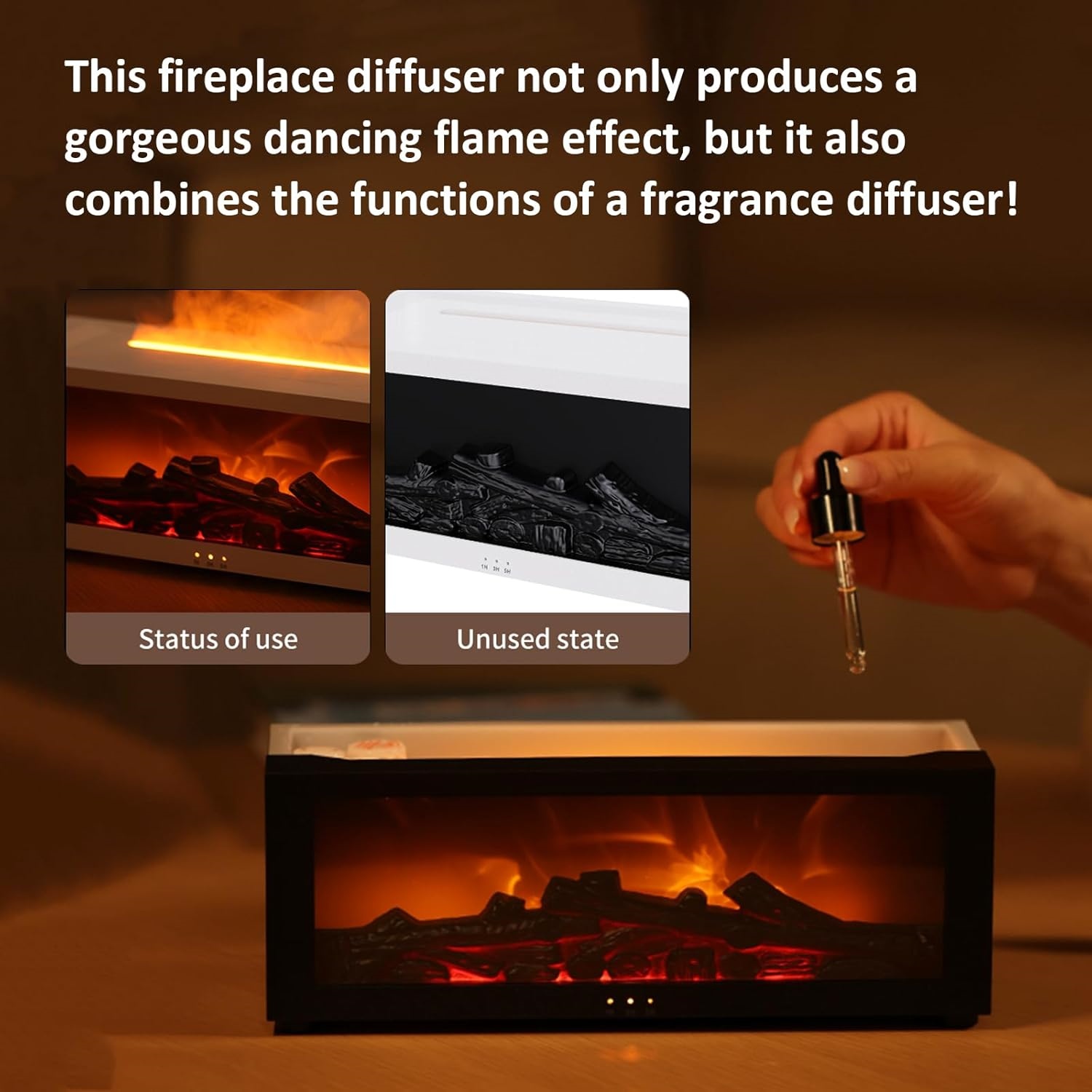 Vintage-Aromatherapy-Fireplace-Humidifier-3 Fireplace Flame Diffuser - Image 2
