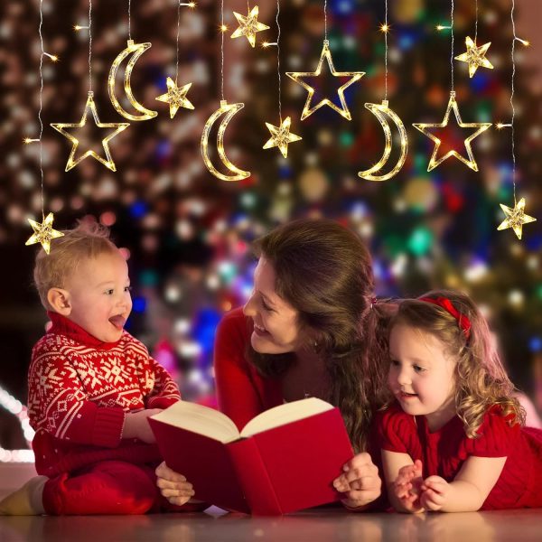 ⭐🌙 Star & Moon String Lights – Warm White Fairy Light 🌙⭐